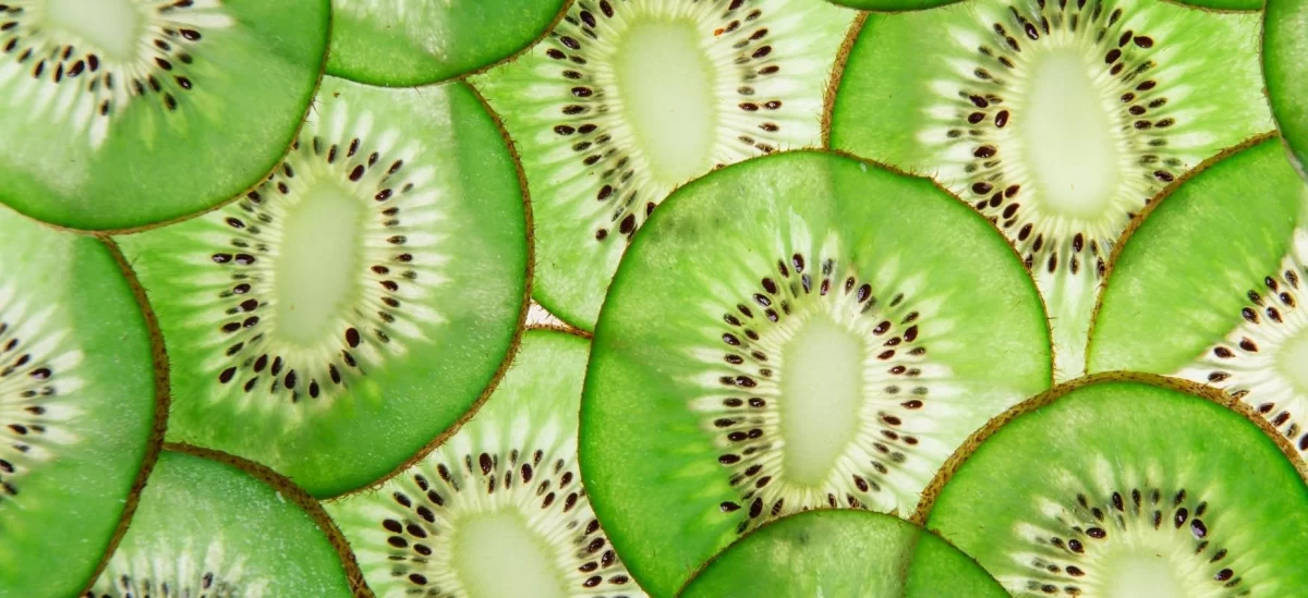 Close-up image of a fresh Kiwi fruit