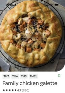 Golden baked family chicken galette with vegetables