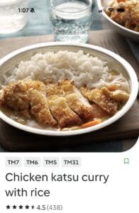Crispy chicken katsu curry with white rice