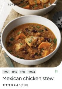 Bowl of Mexican chicken stew with beans