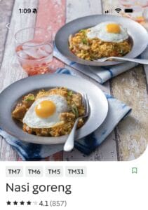 Nasi goreng with fried egg on plate