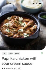 Paprika chicken in creamy sour cream sauce