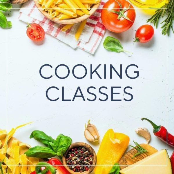Cooking classes with fresh ingredients background